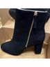 H&M 100% Suede Black Heels Size 10 - photo 4