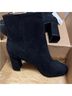 H&M 100% Suede Black Heels Size 10 - photo 5