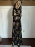 MSK 100% Polyester 100% Polyester Floral Black Gold Cocktail Dress Size 16 - photo 7