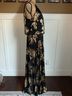 MSK 100% Polyester 100% Polyester Floral Black Gold Cocktail Dress Size 16 - photo 5