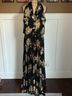 MSK 100% Polyester 100% Polyester Floral Black Gold Cocktail Dress Size 16 - photo 9