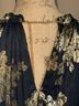 MSK 100% Polyester 100% Polyester Floral Black Gold Cocktail Dress Size 16 - photo 6