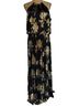 MSK 100% Polyester 100% Polyester Floral Black Gold Cocktail Dress Size 16 - photo 2