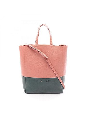 Céline Celine Vertical Small Cabas 2-Way Tote Bag/Handbag, Leather, Women's, Pink/Green, 189813 (view 1)