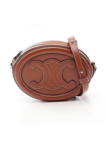 Céline Celine Triomphe Oval Purse Cuile Shoulder Bag Handbag Leather Women's Brown 10I703DPQ (view 1)