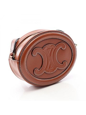 Céline Celine Triomphe Oval Purse Cuile Shoulder Bag Handbag Leather Women's Brown 10I703DPQ (view 2)