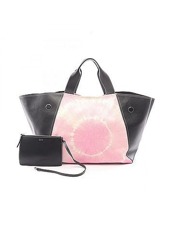 Céline Celine tie-dye tote bag/handbag, canvas and leather, women's, available in black, pink, white. (view 1)