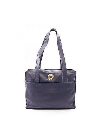 Céline Celine Circle Logo Tote Bag Handbag Leather Women's Navy (view 1)