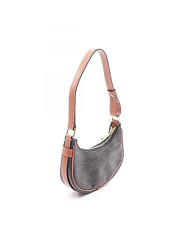 Céline Celine AVA Mini Ava Triomphe Handbag, Coated Canvas Leather, Women's, Black/Brown, 10I602DS1.04LU (view 2)