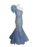 Mac Duggal 100% Polyester Blue Cocktail Dress Size 4 - photo 1