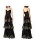 MARCHESA notte 100% Polyester Solid Black Gold Cocktail Dress Size 6 - photo 1