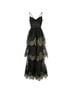 MARCHESA notte 100% Polyester Solid Black Gold Cocktail Dress Size 6 - photo 2