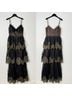 MARCHESA notte 100% Polyester Solid Black Gold Cocktail Dress Size 6 - photo 3