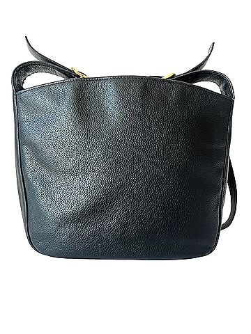 Longchamp Le Foulonne Black Pebbled Leather Vintage Crossbody Gold Hardware Y2K France Leather Crossbody Bag (view 2)
