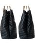 Tory Burch 100% Leather Chevron-herringbone Black Gold Leather Tote One size - photo 6