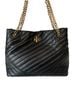 Tory Burch 100% Leather Chevron-herringbone Black Gold Leather Tote One size - photo 1