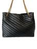 Tory Burch 100% Leather Chevron-herringbone Black Gold Leather Tote One size - photo 2