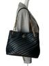 Tory Burch 100% Leather Chevron-herringbone Black Gold Leather Tote One size - photo 5