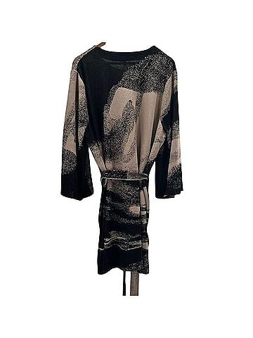 MING WANG Abstract Jacquard Belted Knit Jacket Jacket (view 2)