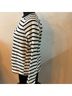 Mango 100% Cotton Stripes Black White Long Sleeve T-Shirt Size S - photo 6