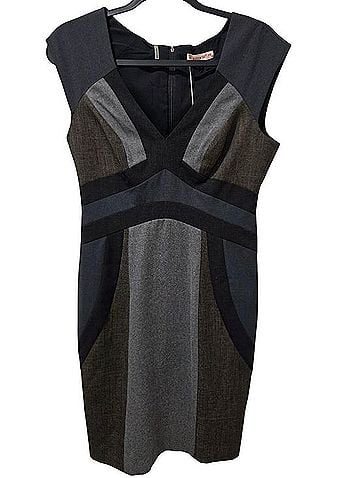 Rebecca Taylor Flannel Mix Sheath Dress Casual Dress (view 2)