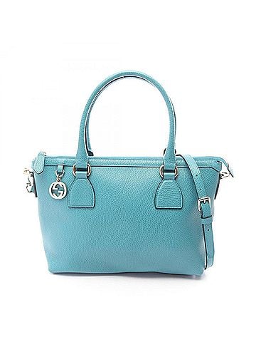 Gucci Gucci Interlocking G 2-Way Handbag, Leather, Women's, Blue, 449659 (view 1)