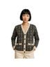 EENK 100% Wool Graphic Black Ivory Cardigan One size - photo 1