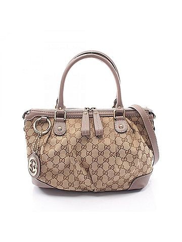 Gucci Gucci Sukey GG Canvas 2-Way Handbag, and Leather, Women's, Beige/Gray, 247902 (view 1)