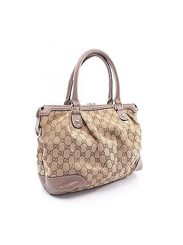 Gucci Gucci Sukey GG Canvas 2-Way Handbag, and Leather, Women's, Beige/Gray, 247902 (view 2)