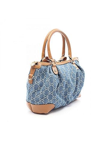 Gucci Gucci Sukey GG Pattern 2-Way Handbag, Denim, Women's, Blue/Brown, 247902 (view 2)
