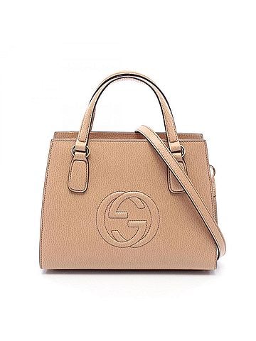 Gucci Gucci Soho Interlocking G 2-Way Handbag, Leather, Women's, Beige, 607722 (view 1)