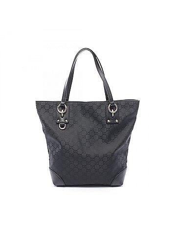 Gucci Gucci GG Canvas Tote Bag Handbag Leather Women's Black 353706 (view 1)