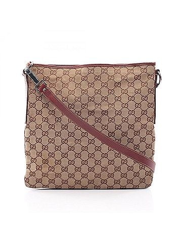 Gucci Gucci GG Canvas Shoulder Bag/Handbag, and Leather, Women's, Beige/Burgundy, 113013 (view 1)