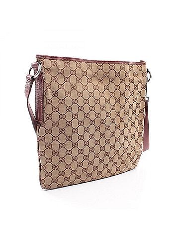 Gucci Gucci GG Canvas Shoulder Bag/Handbag, and Leather, Women's, Beige/Burgundy, 113013 (view 2)