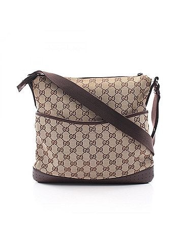 Gucci Gucci GG Canvas Shoulder Bag/Handbag, and Leather, Women's, Beige/Brown, 145857 (view 1)