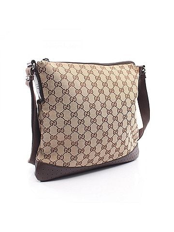 Gucci Gucci GG Canvas Shoulder Bag/Handbag, and Leather, Women's, Beige/Brown, 145857 (view 2)