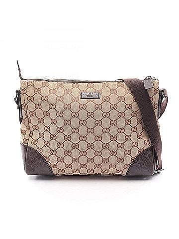 Gucci Gucci GG Canvas Shoulder Bag/Handbag, and Leather, Women's, Beige/Brown, 114273 (view 1)
