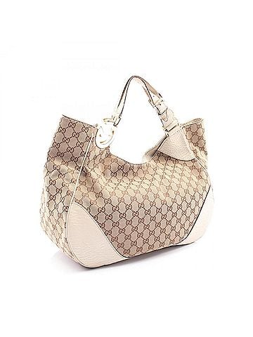 Gucci Gucci GG Canvas Shoulder Bag/Handbag, and Leather, Women's, Beige/Ivory, 203504 (view 2)