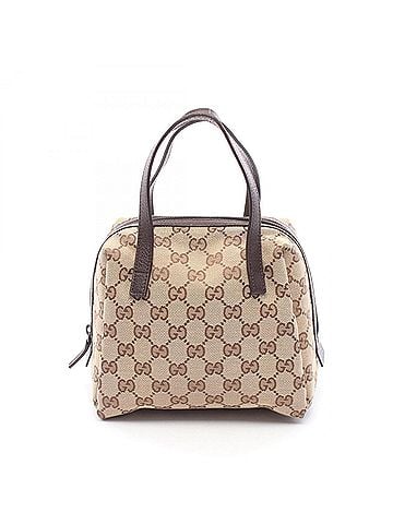 Gucci Gucci GG Canvas Handbag, and Leather, Women's, Beige/Brown, Item No. 124542 (view 1)