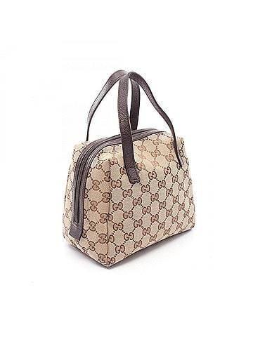 Gucci Gucci GG Canvas Handbag, and Leather, Women's, Beige/Brown, Item No. 124542 (view 2)