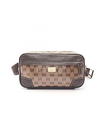 Gucci Gucci GG Crystal Waist Bag, Body Handbag, Coated Canvas Leather, Men's & Women's, Beige Brown, 336672 (view 1)