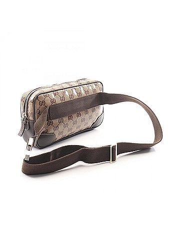 Gucci Gucci GG Crystal Waist Bag, Body Handbag, Coated Canvas Leather, Men's & Women's, Beige Brown, 336672 (view 2)