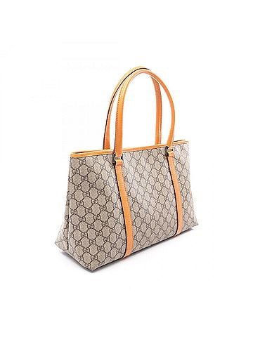 Gucci Gucci GG Supreme Tote Bag Handbag, Coated Canvas Leather, Women's, Beige/Orange, 114595 (view 2)