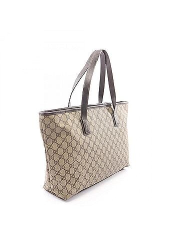 Gucci Gucci GG Supreme Tote Bag Handbag, Coated Canvas Leather, Women's, Beige/Brown, Item Number 211137 (view 2)