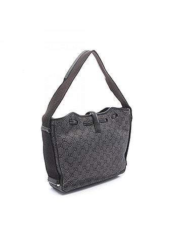 Gucci Gucci GG Denim Shoulder Bag Handbag, Leather, Women's, Black (92732) (view 2)