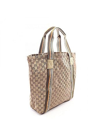 Gucci Gucci GG pattern tote bag/handbag, canvas, women's, gold/brown, 189669 (view 2)