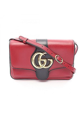 Gucci Gucci Ally Small GG Marmont Shoulder Bag/Handbag, Leather, Women's, Red/Black, 550129 (view 1)