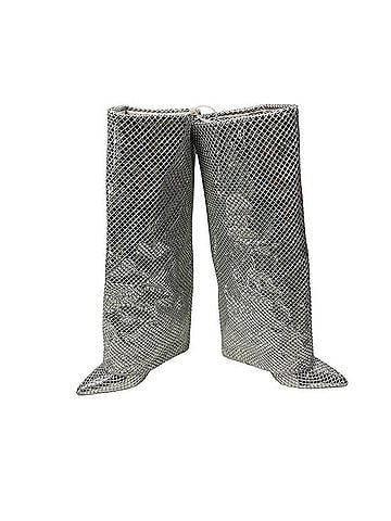 Forever 21 Metallic Mesh Heeled Boots Heels (view 1)
