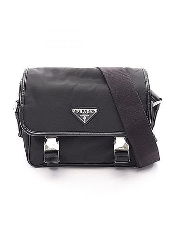Prada Prada RE-NYLON TESSUTO+SAFFIANO Shoulder Bag/Handbag, Nylon & Saffiano Leather, Men's, Black, 2VD034 (view 1)