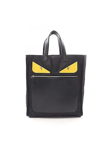 Fendi Fendi Bugs Monster Tote Bag, Nylon Leather Handbag, Men's, Black/Yellow, 7VA367 (view 1)